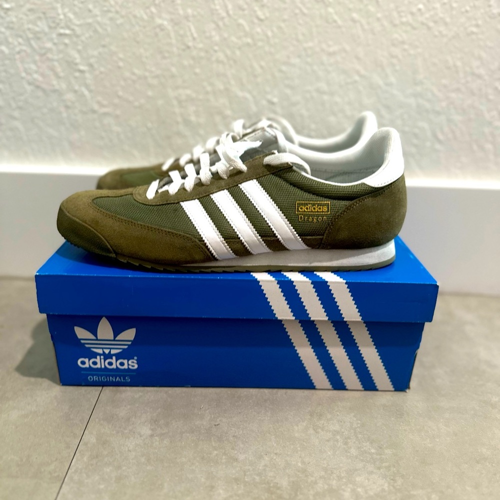 BRAND NEW NEVER WORN OLIVE GREEN ADIDAS